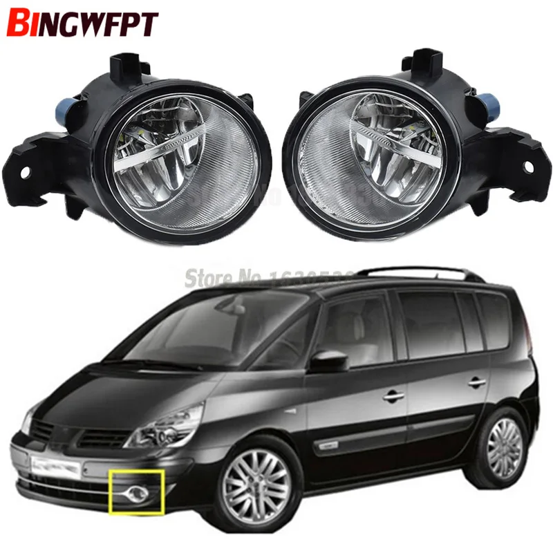 2PCS Car Styling Round Front Bumper LED Fog Lights/Halogen Lamp For Renault Espace 4/IV (JK0/1_) MPV 2003-2012
