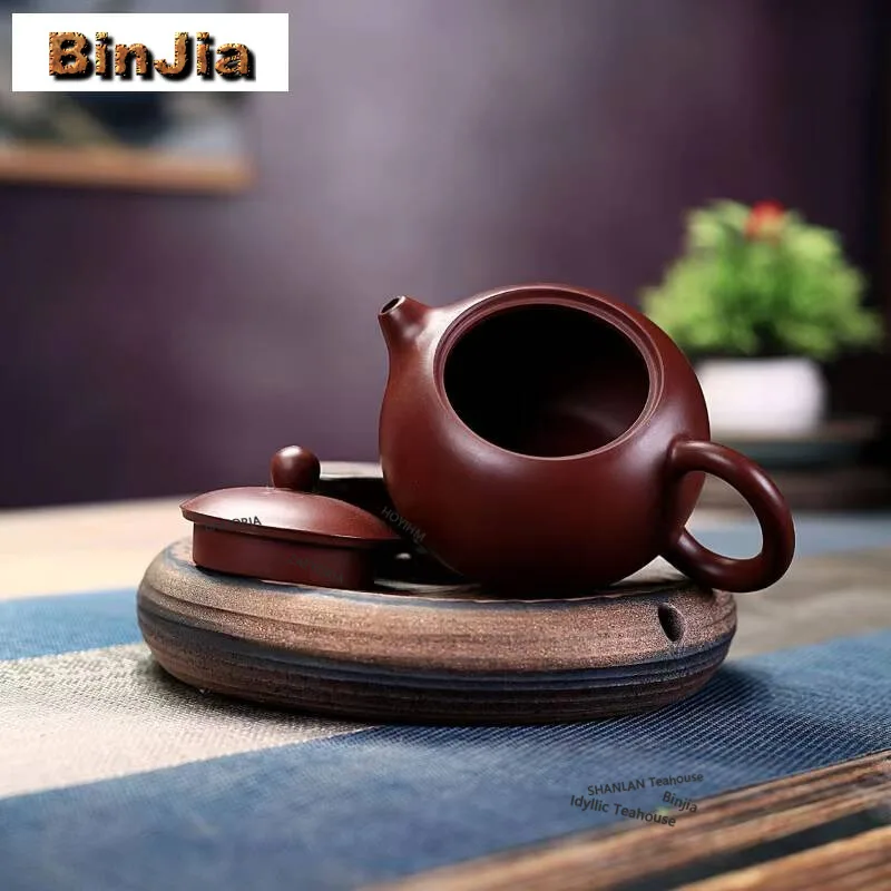 200ml Creative Yixing Purple Clay Teapots Famous Artists Handmade Xishi Pot Raw Ore Purple Zhu Mud Kettle Zisha Tea Set Cha Gift