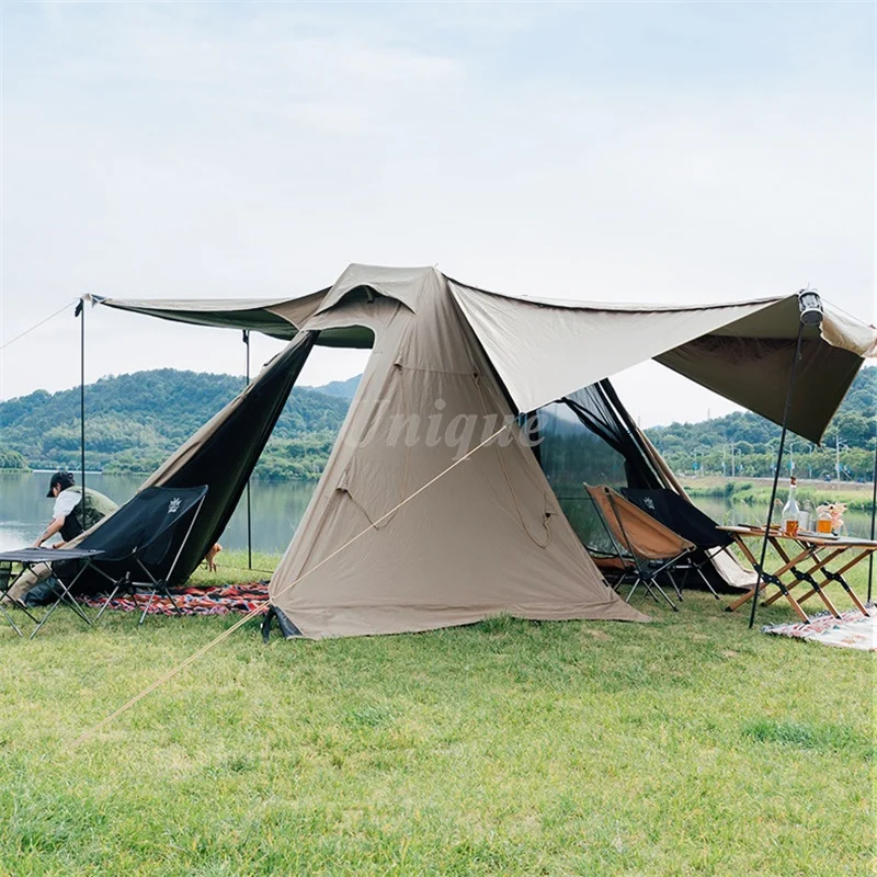 Waterproof Outdoor Camping Canopy Tent, 2-Room, One Hall, Large Shelter, 5-8 Person