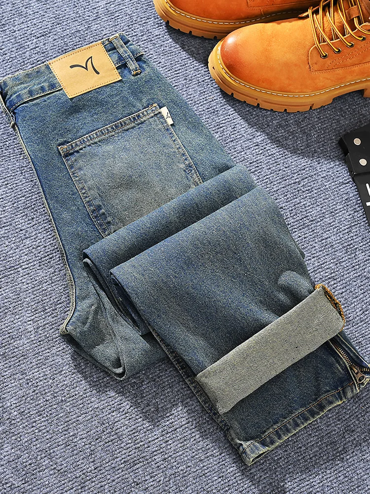 

American loose straight leg jeans for men, retro, fashionable, simple, versatile and casual. 2025 autumn pants