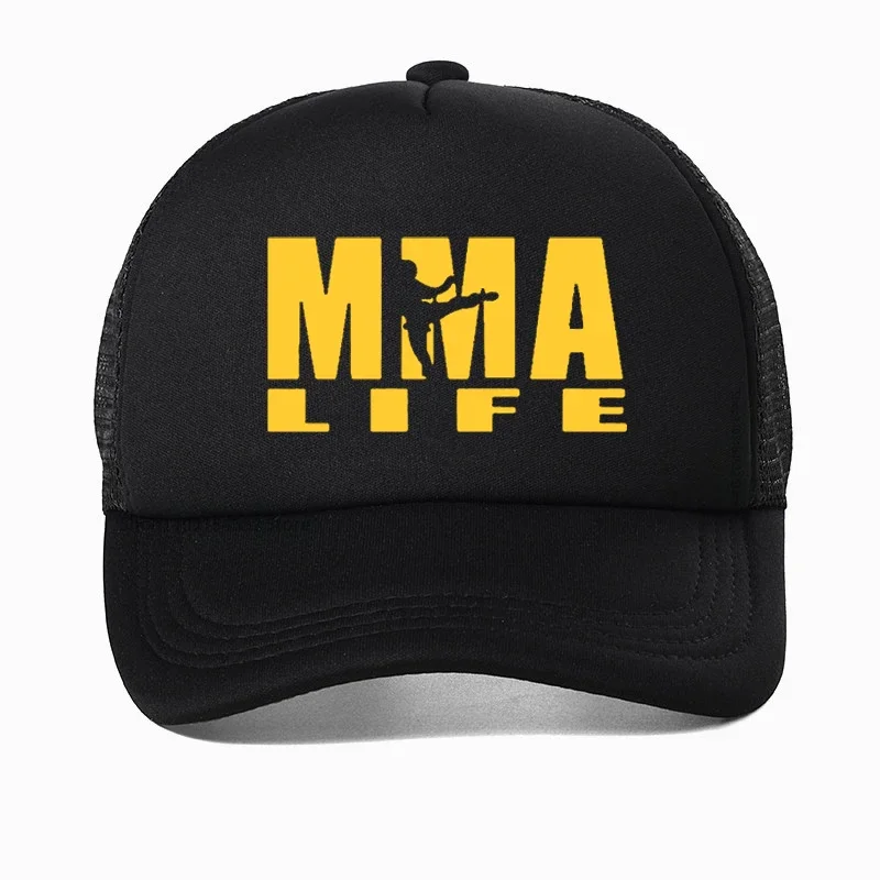 

fashion Print Muhammad ALI Boxer Fight MMA Baseball Cap men Cotton MMA Life fighting Trucker Caps Adjustable Mesh Snapback hats