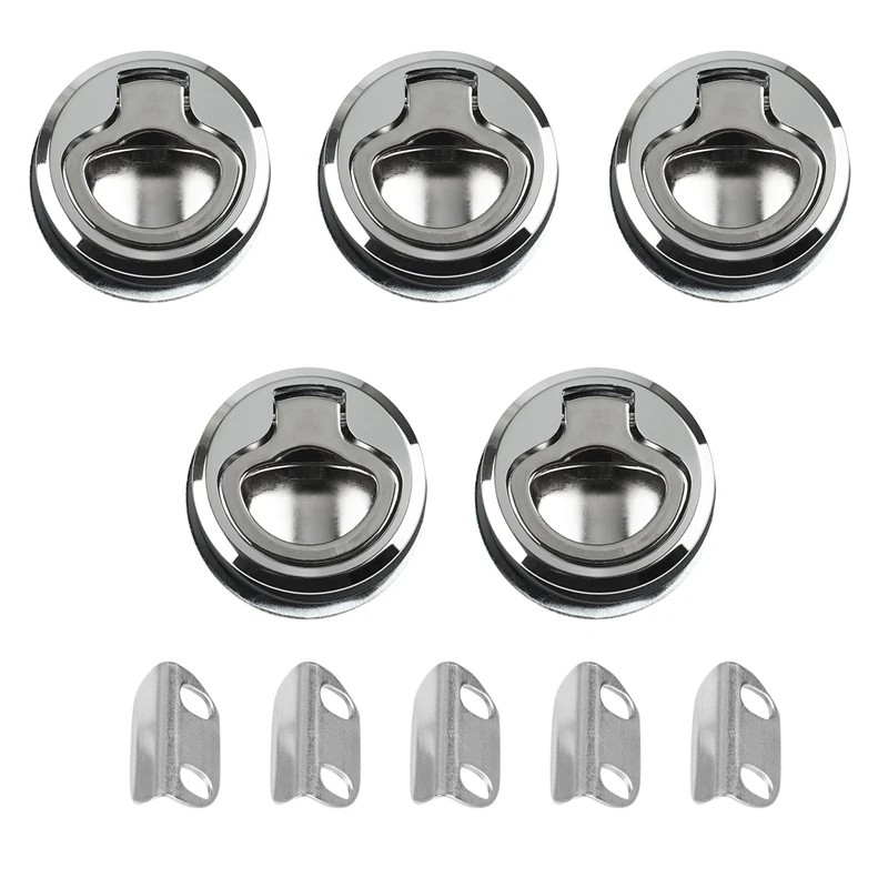 

5Pcs Flush Latch Boat RV Door Lock Flush Pull Locker Hatch Latch Lift Handle Yacht Deck Cabinet Door Lock Latch