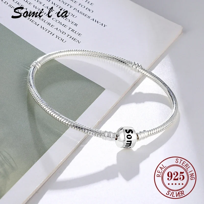 100% S925 pure bracelet square pendant bead, suitable for pairing with bracelets, is an exquisite gift for friends and girlfrien