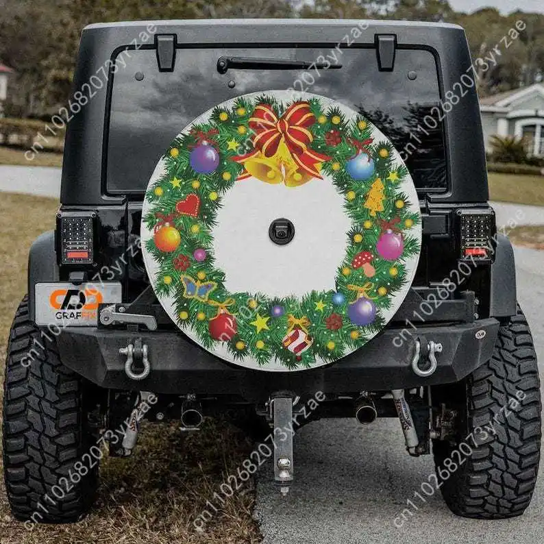 

Christmas Wreath Various Models Spare Car Tire Cover Sand Dust Prevention Protect Wind Rain Tire Cover Sturdy Durable Tire Cover