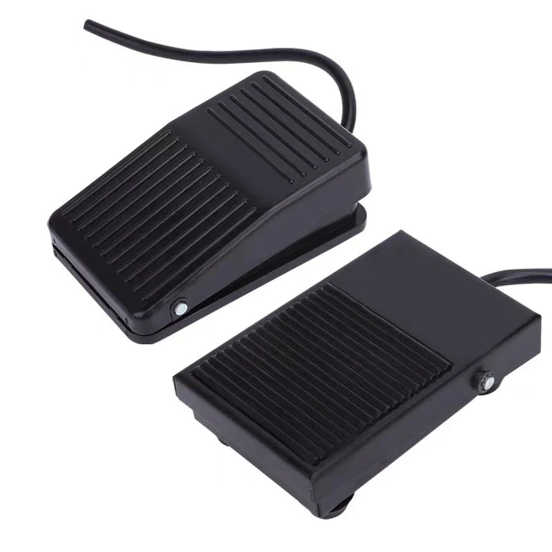 Interruptor de pedal TFS-1, resistente 10A 250V/380V, auto-redefinição, escudo de metal/plástico para controle de máquina de controle industrial