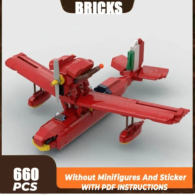 

Moc Building Bricks Famous Movies Model Red Flying Boat Technology Modular Blocks Gifts Toys For Children DIY Sets Assembly