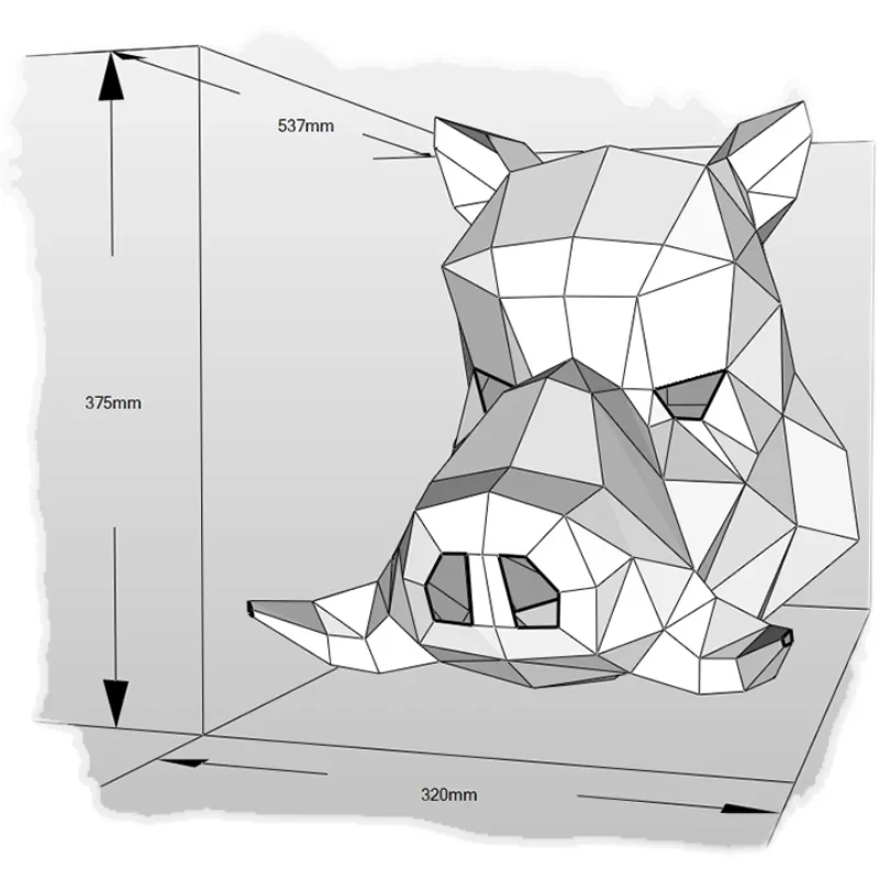 Couvre-chef 3D sanglier cochon masque portable Animal originalité papier modèle bricolage Origami jouets pour Halloween fête de noël