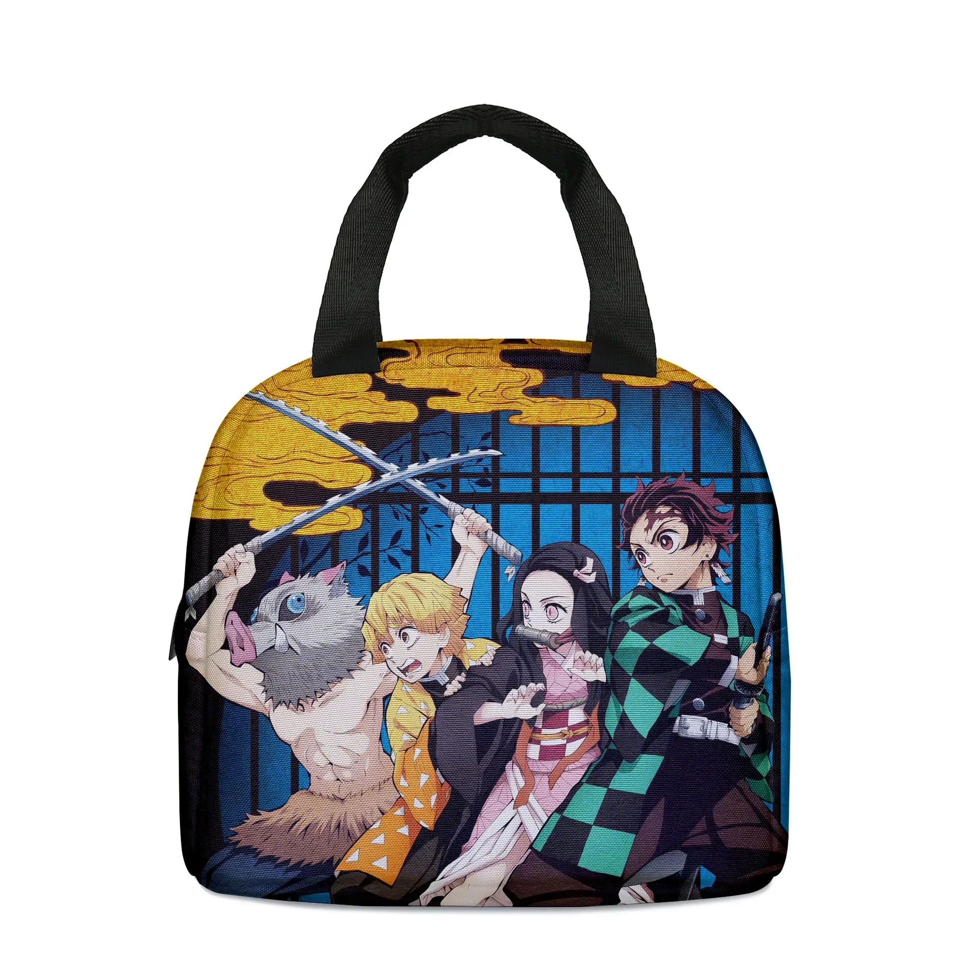 Anime Ghost Slayer Meal Bag Elementary School Student Animation Portable Ice Bag Children’s Lunch Bag Cartoon School Bag Mochila