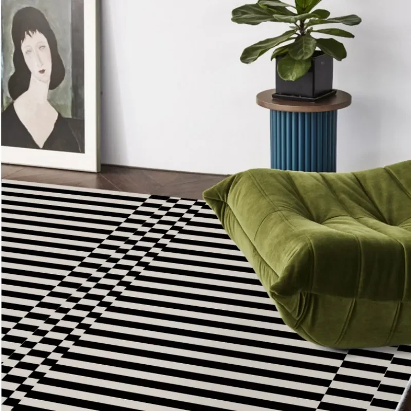 Modern Simple Living Room Decoration Geometric Carpet Large Area Lounge Carpets Fluffy Soft Non-slip Rug Bathroom Entrance Mat