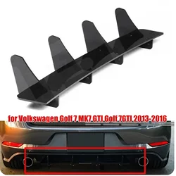 Car Rear Bumper Diffuser Rear Side Splitters Spoiler Lip 4 Fins Diffuser for Volkswagen Golf 7 MK7 GTI Golf 7GTI 2013-2016