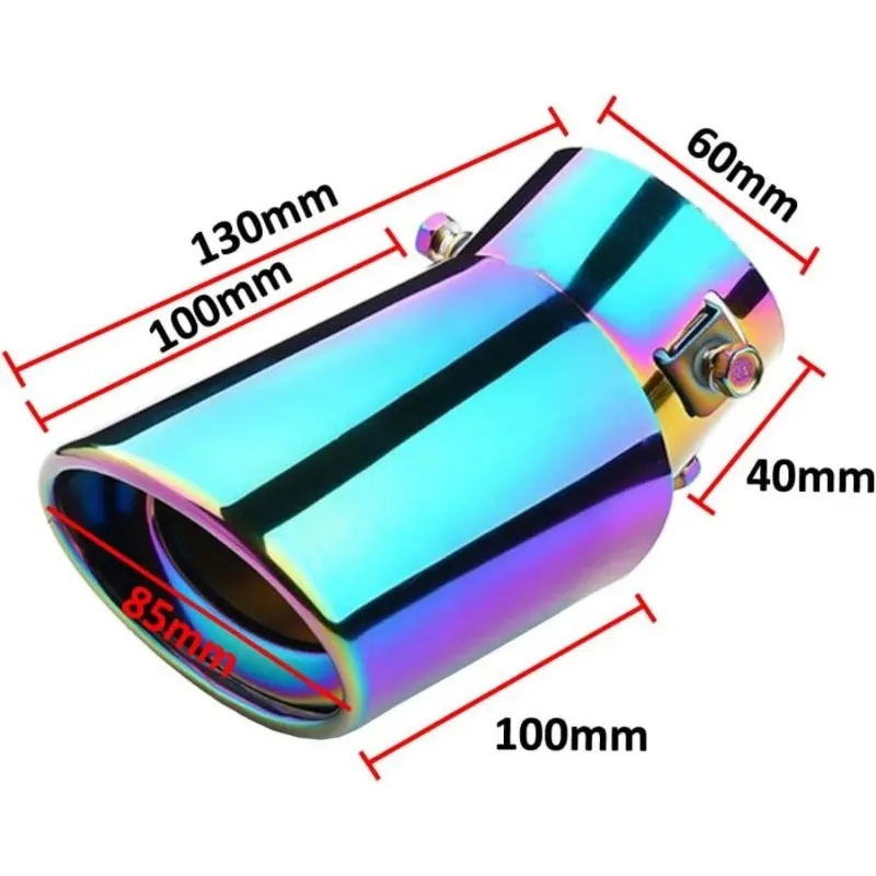 عادم GM Tailpipe - ملحق كاتم صوت مزخرف من الفولاذ المقاوم للصدأ باللون الأزرق المخبوز #6