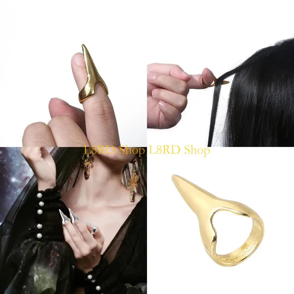 

L8RD 10pcs Hair Selecting Tools Metal Parting Ring Hair Sectioning Comb for Hair Braiding Weaving Curling Styling Extension Claw