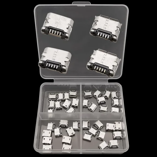 40 sztuk 4 typ Micro USB 5 Pin żeńskie gniazdo ładowarki zasilania złącze typu lutowanego Micro-USB DIY naprawa Adapter