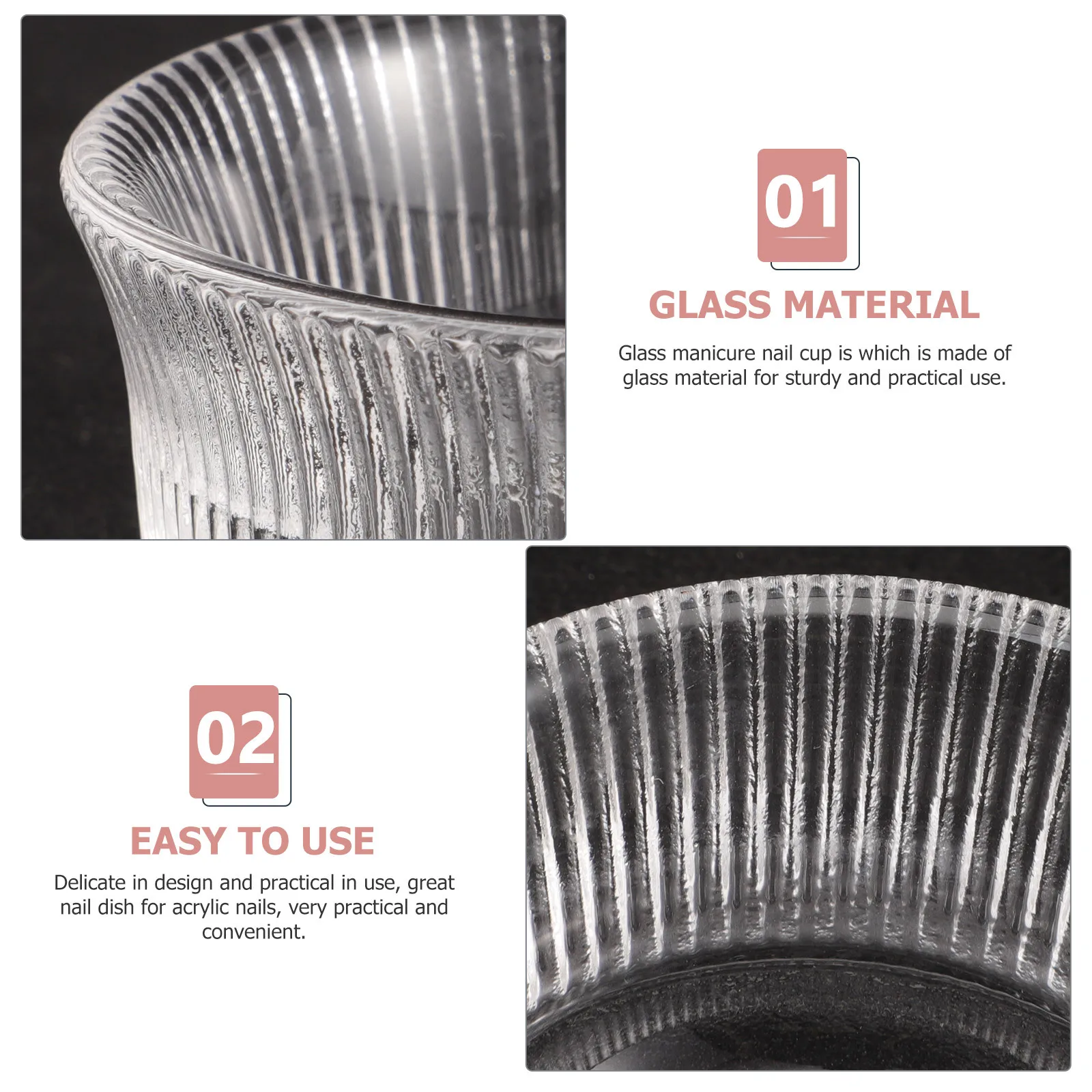 네일 다펜 디쉬 유리 그릇 아크릴 네일용 소형 우아한 그릇 파우더 및 글리터 혼합용 매니큐어 용품