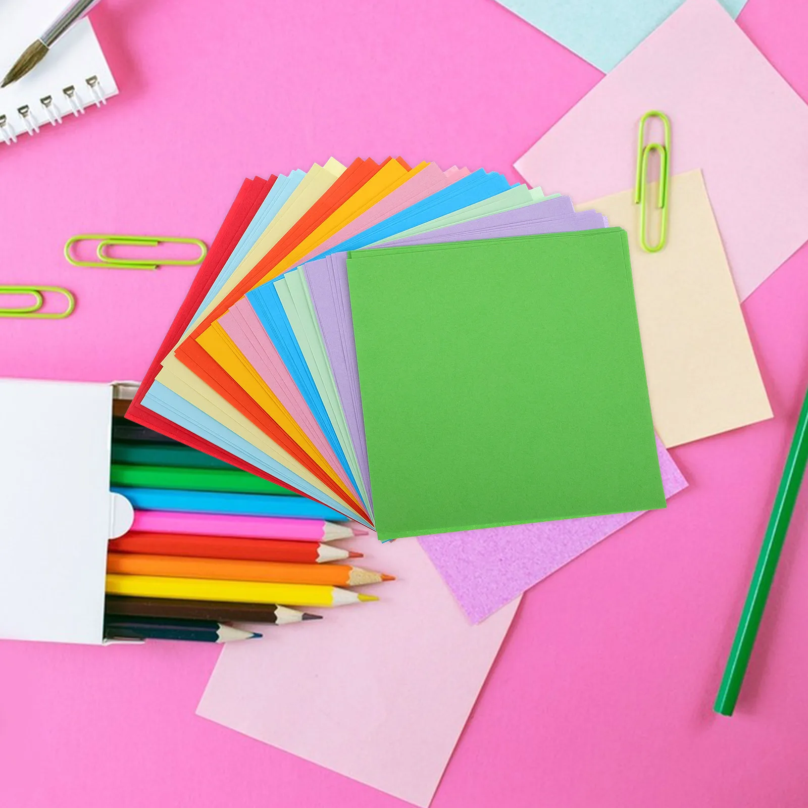 100 vellen vierkant origami-papier dubbelzijdig gekleurd bouwpapier voor doe-het-zelf ambachten handgemaakte kaarten plakboekprojecten