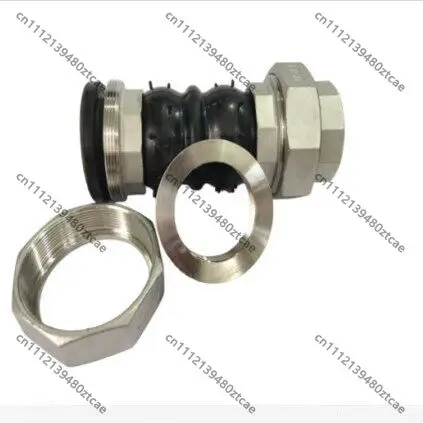 304 Stainless Steel Rubber Hose Union Joint, Threaded Flexible Shock Absorber Connector, Regulating Fitting Pipe Coupling