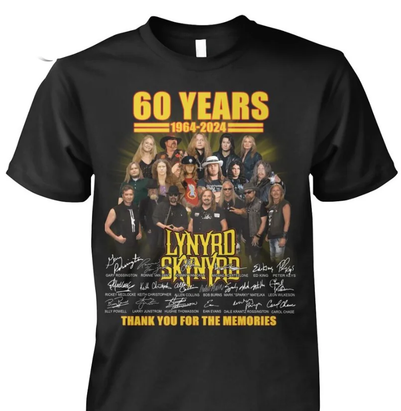 60 Years 1964 – 2024 Lynrd Skynyrd T-Shirt Thank You For The Memories