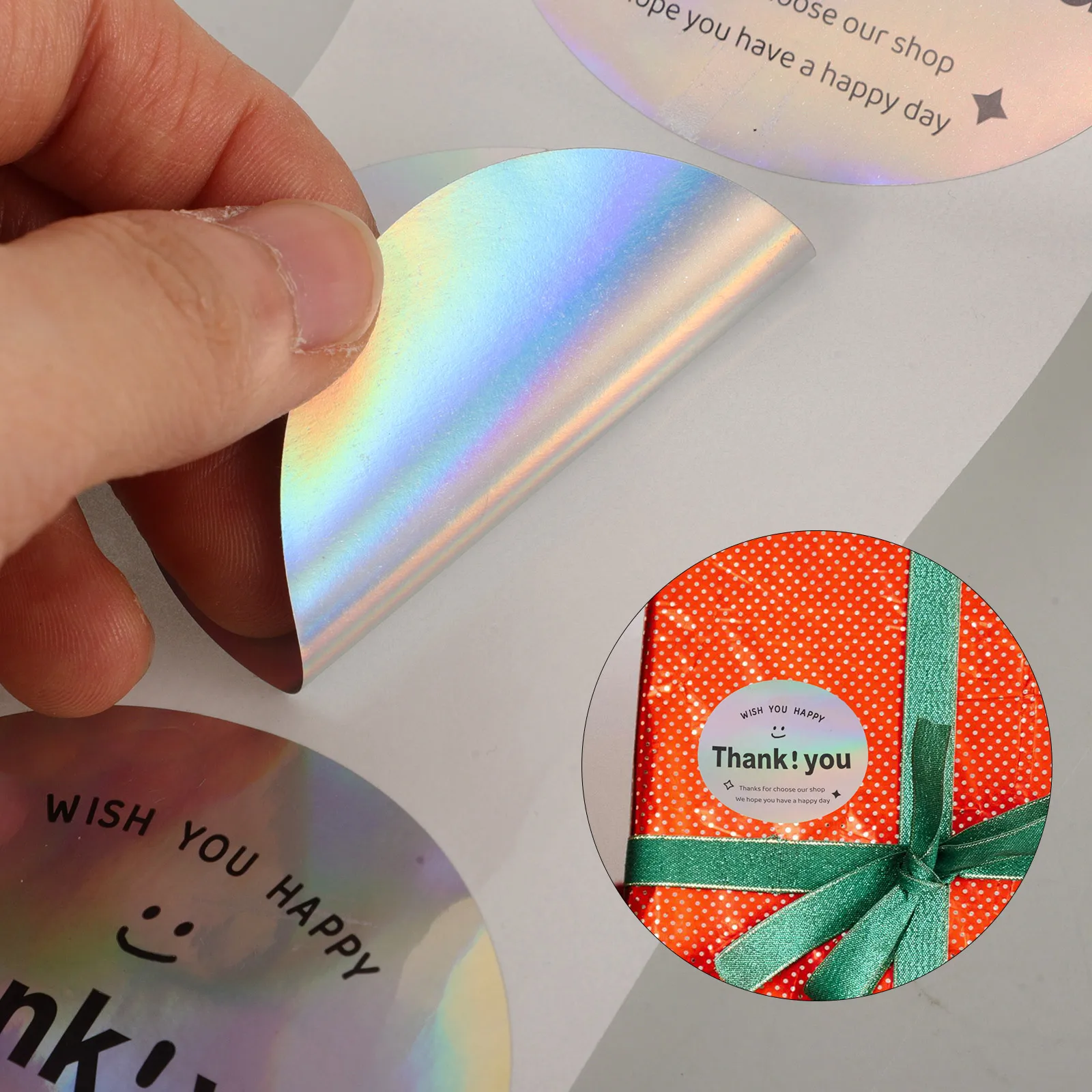

Thank You Sealing Labels for Gifts Bags Copper Plate Round Self Adhesive Label Roll Thank Themed Sealing Stickers Folder