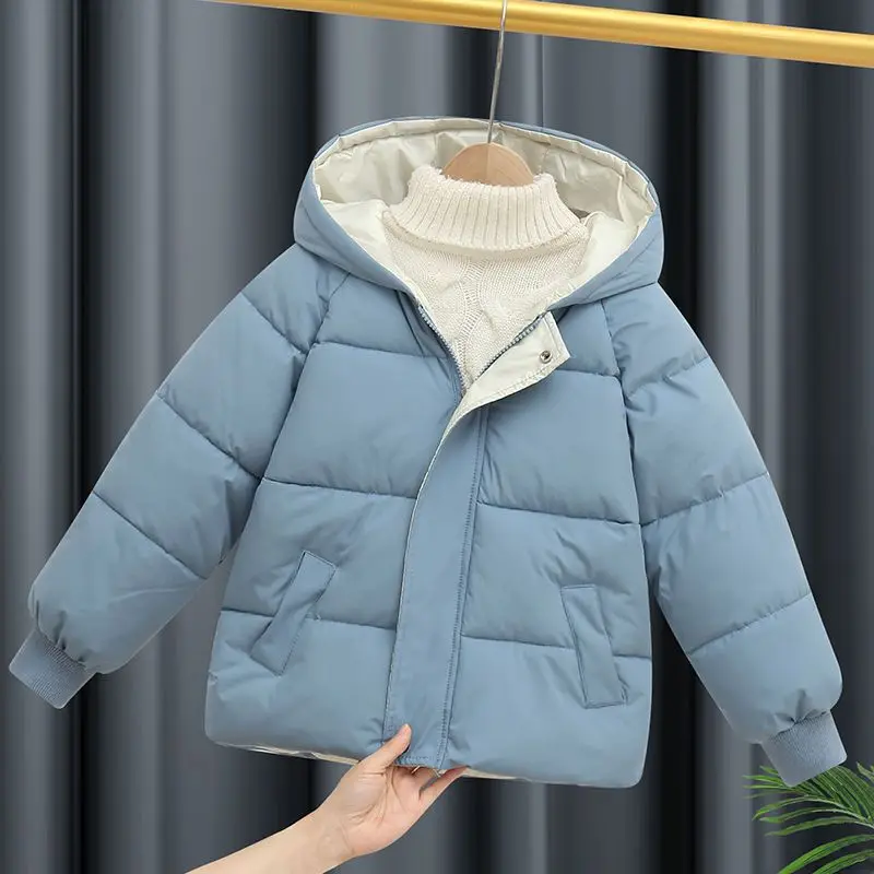 2022 New Winter Kids Coats Baby Boys Jackets Warm Girl Hooded Snowsuit For 2-8Y Children Thick Outerwear Kid Down Cotton Clothes