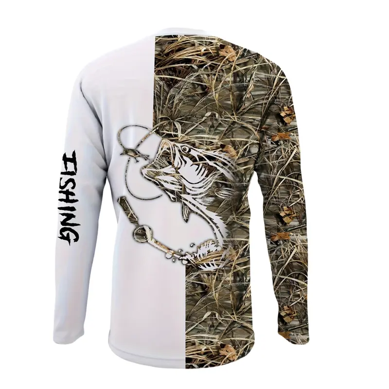 Fishing Shirts Men's T-Shirts Long Sleeve Mens Clothes Autumn Streetwear Crew Neck Pullovers Mens T Shirt Casual Men Clothing - Image 4