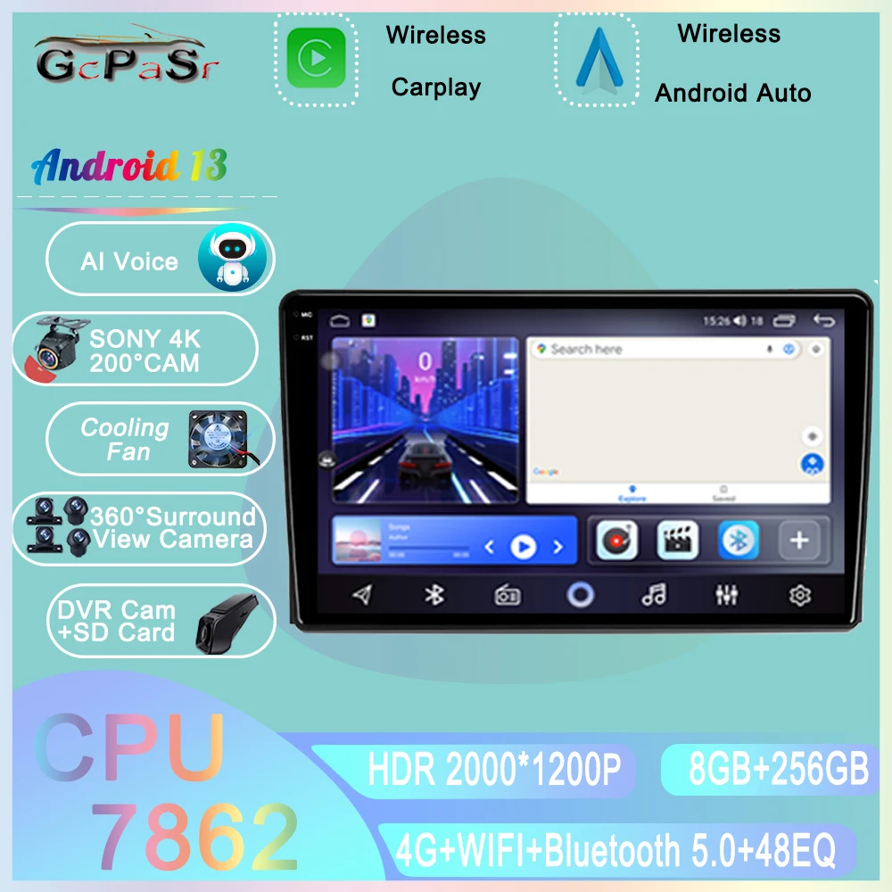 

Android Auto For Ford Kuga 2004 - 2005 Car Radio Head Unit Multimedia Video Player Navigation GPS WIFI QLED Screen No 2din DVD