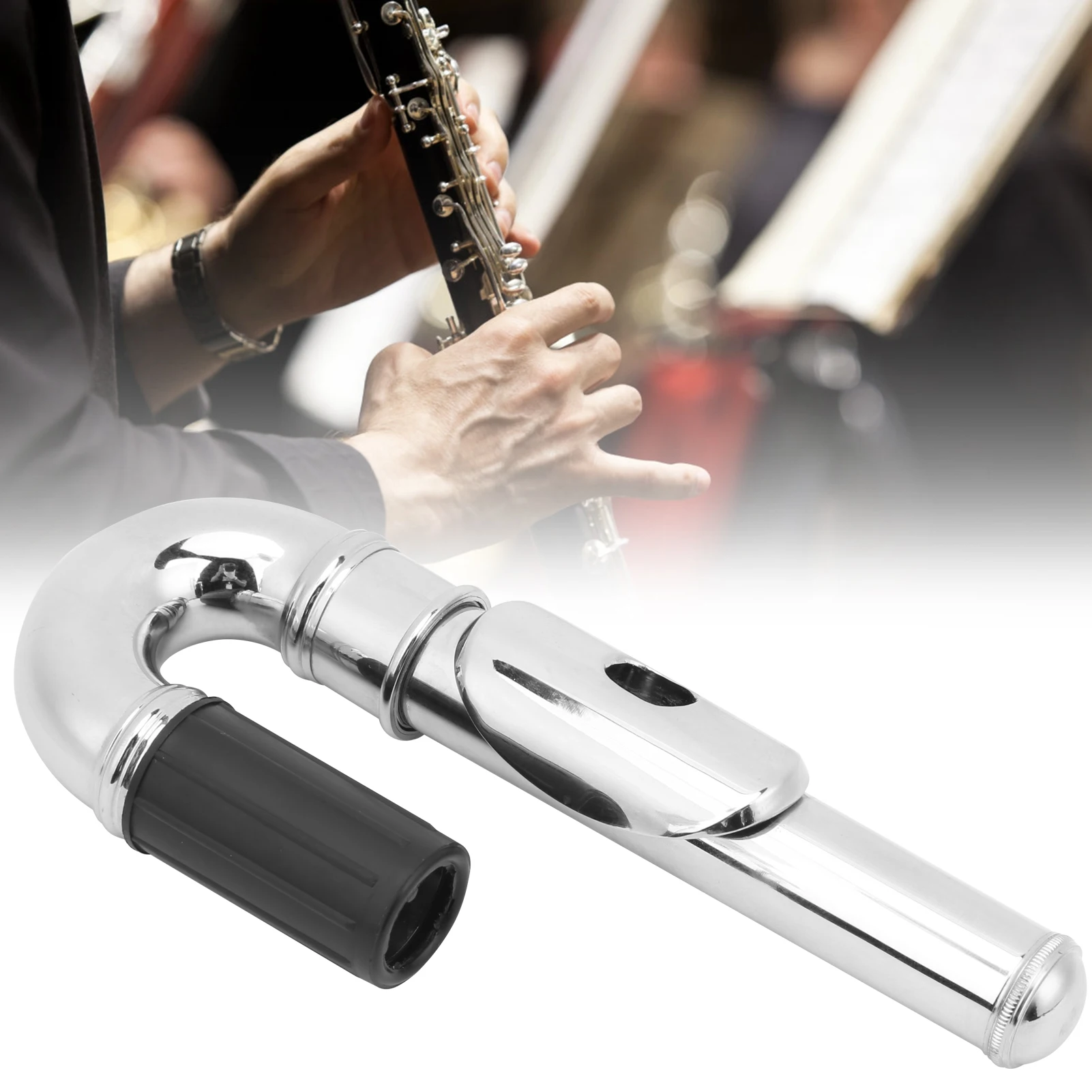 

Flute Accessories Flute Mouthpiece Silver Plated Children's Special Elbow Straight Pipe Dual Purpose Accessories Flute Parts