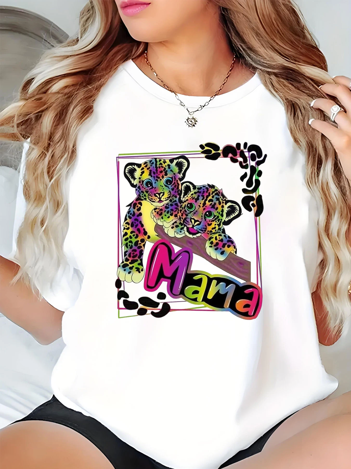 

Women's Mother's Day Leopard Print Mama T-Shirt