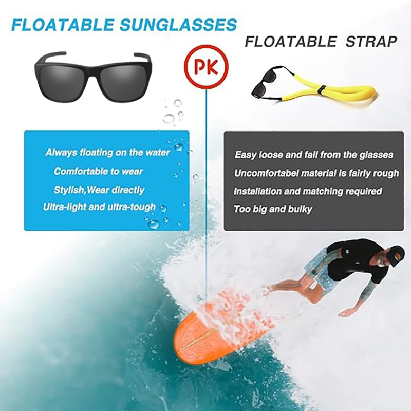 New Trendy Fashion Floating Sunglasses Men Outdoor for Fishing and Swimming Sun Glasses Women UV400 Polarized Sunglasses TPX142