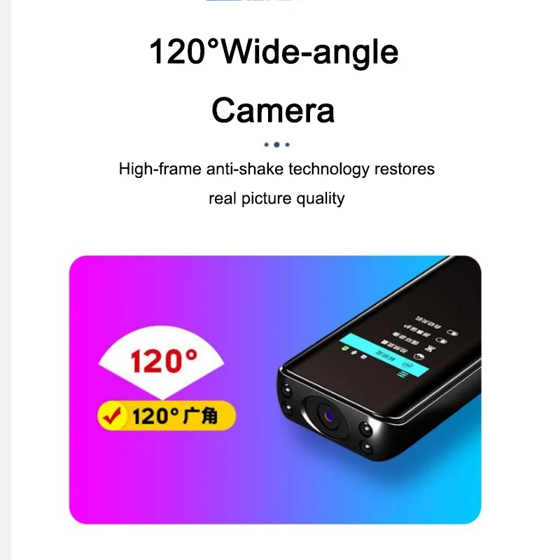 CERASTES Di Động Đầu Ghi Kỹ Thuật Số Cơ Thể Mini Camera HD 1080P Màn Hình Di Động Tầm Nhìn Ban Đêm Nhỏ Tiếng Ồn Giảm Ghi Âm