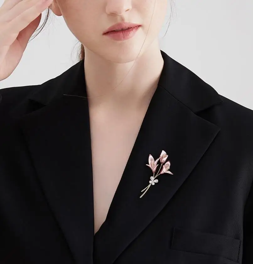 Elegance Female Flower Brooch Shawl Chest Button Shirt Suit Corsage Pin Decoration Buckle Clothing Accessorie Badge Jewelry Gift