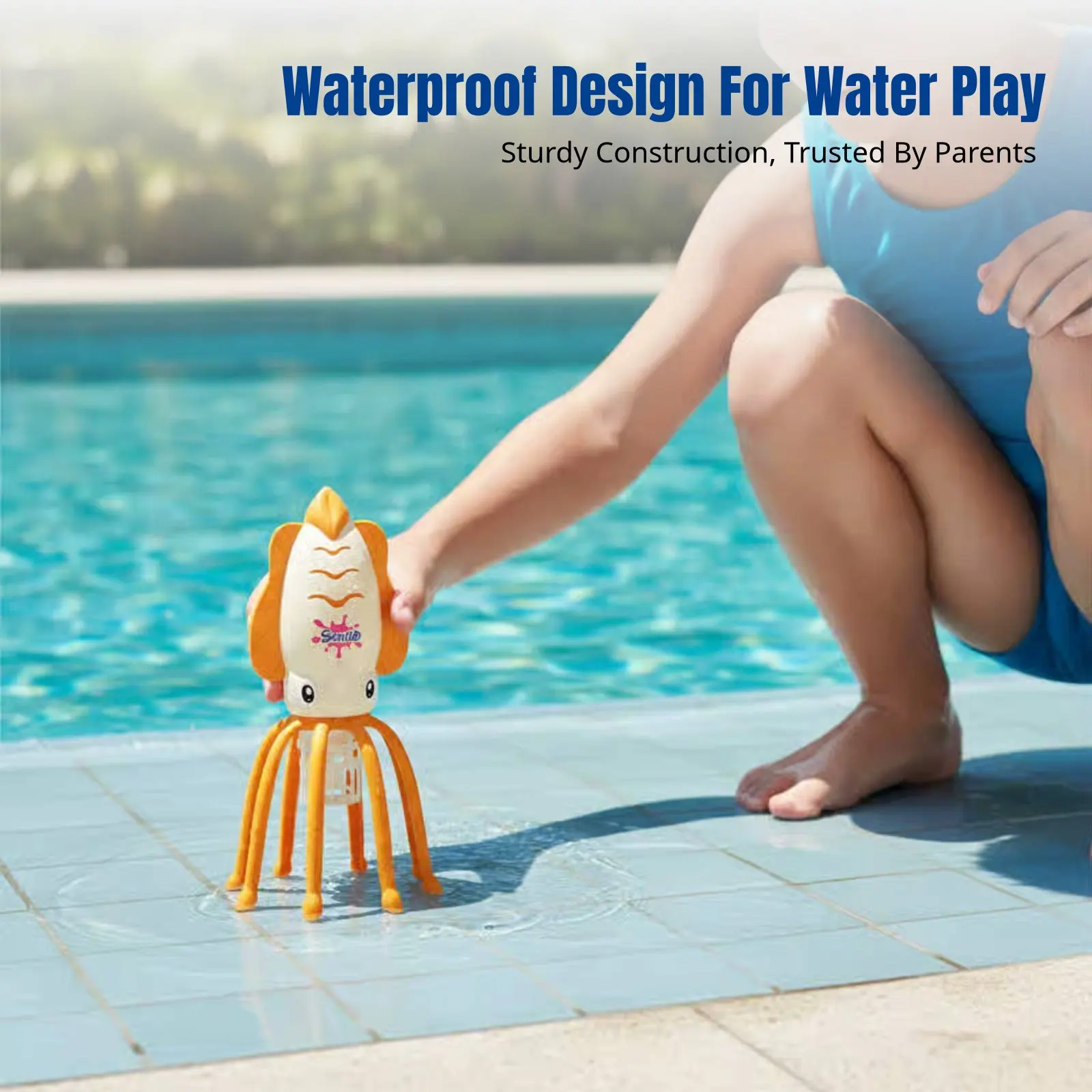 

Игрушка-имитация электрического кальмара, для игр в ванной и бассейне, уличная детская игрушка, мультяшная игрушка для младенцев, водонепроницаемая, случайный цвет