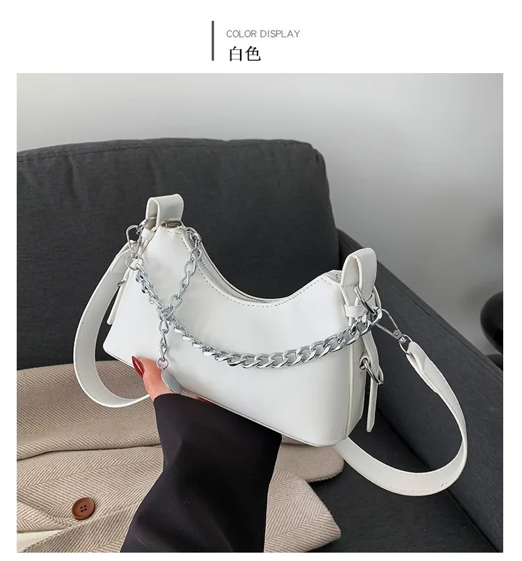 حقيبة سلسلة نسائية 2024 طراز جديد هذا العام ذات ملمس شعبي بتصميم متخصص بكتف واحد حقيبة تحت الإبط عصرية عبر الجسم صغيرة #2