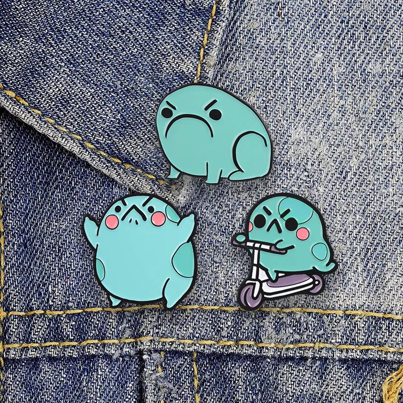 2-10 Stück/Set, Emaille-Anstecknadeln mit Cartoon-Motiv, niedliche Frosch-, Geister-, Skelett- und Lebensmittel-Motive, dekorative Broschen, Set für Rucksack, Geschenk – Detail 8