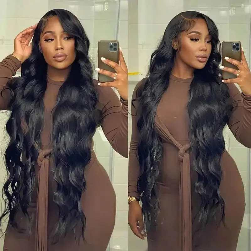 Rosabeauty HD Body Wave Nature Color  Transparent Lace Frontal Wig 13X4 Front Human Hair Glueless Wig 150% Density