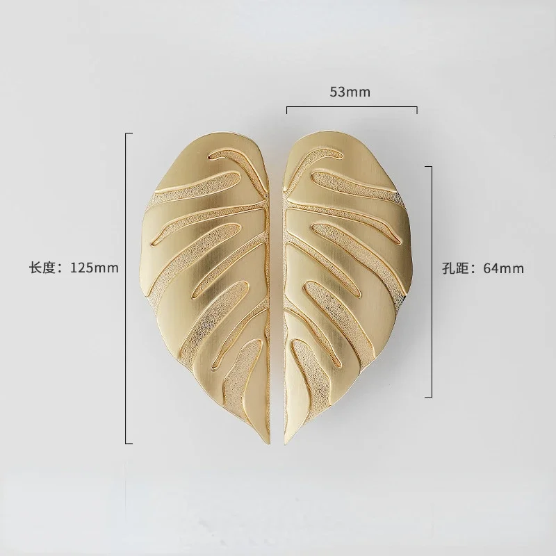 

Ручки для мебели в форме листьев, черные с золотом, креативные ручки для шкафов, выдвижных ящиков, дверей гардеробов