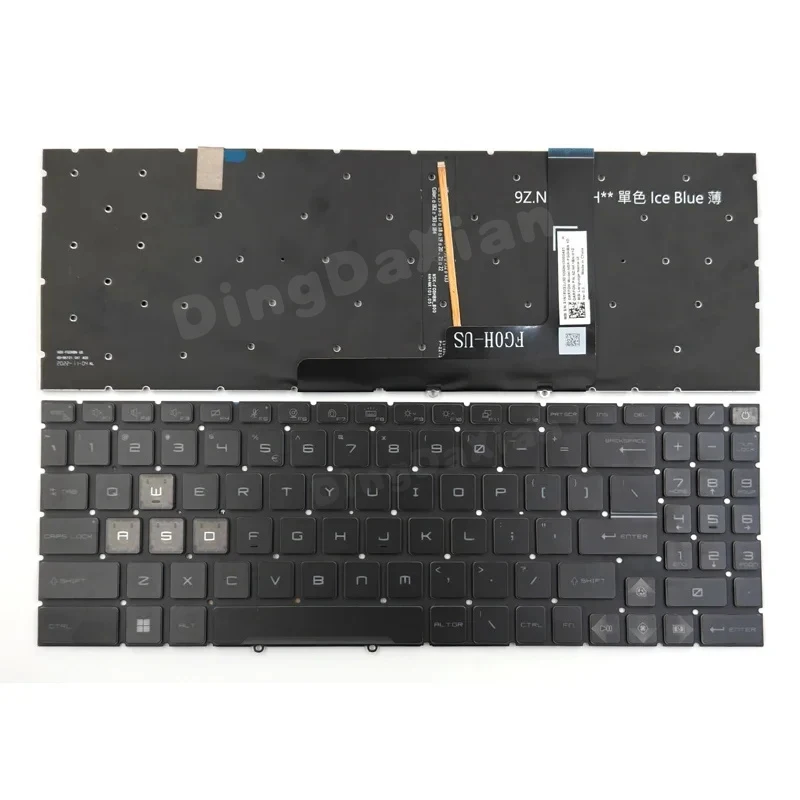 

Новая клавиатура для ноутбуков MSI Cyborg 15 A12VE A12VF A13VE MS-15K1 Bravo 15 B7EDP C7VE C7VF 17 C7UDX D7VF MS-158P, US-раскладка, синяя, с подсветкой