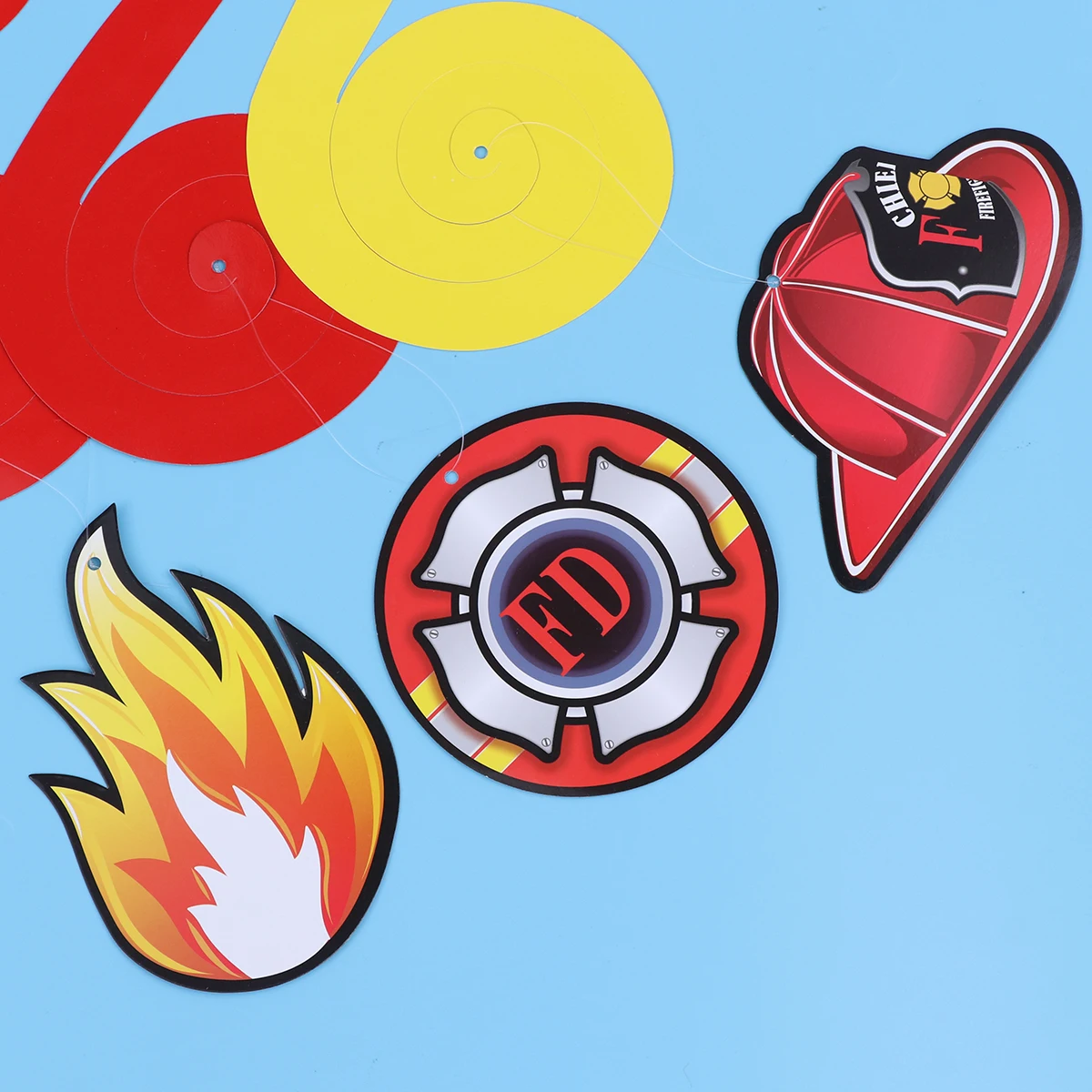 

12 Pcs Fire Hanger Firefighter Party Swirls Decorations Supplies Favor Ornament