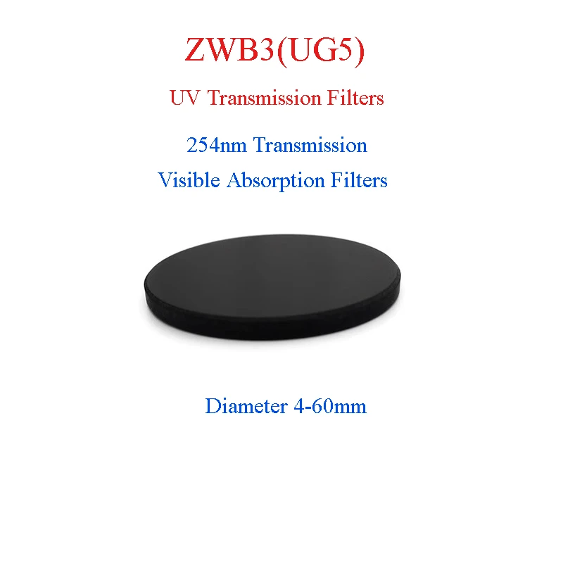 

1PC ZWB3 ( UG5 U330) Ultraviolet transmitting optical glass is suitable for filtering out visible stray light at 253.7-254nm