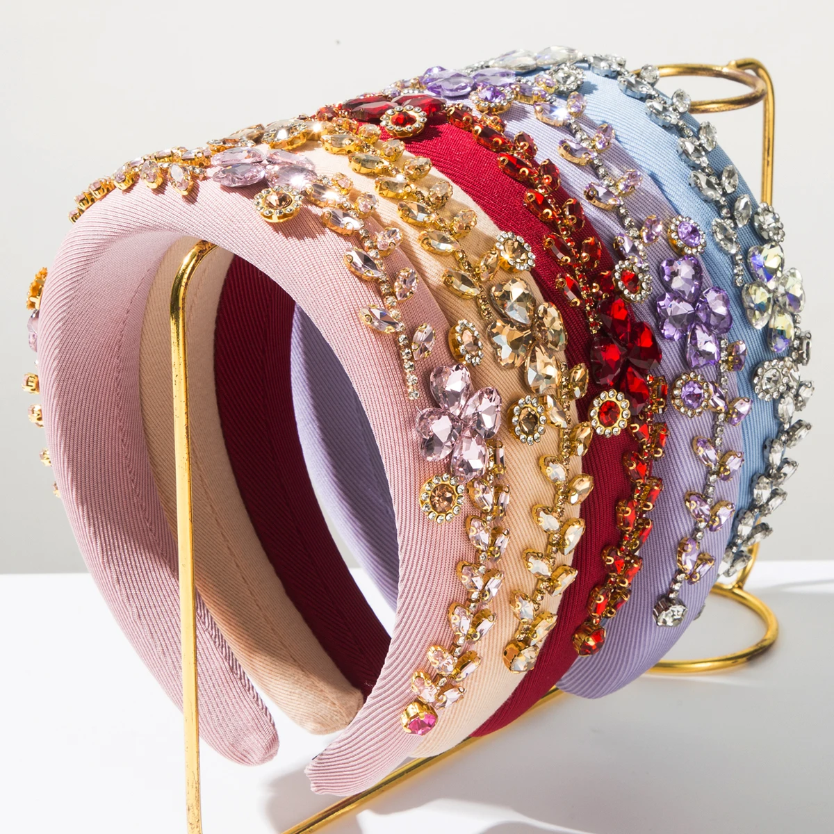 Cross Border New Fashionable Diamond Studded leaf Shaped Headband  With High-End Feel,   Beautiful Banquet Headband