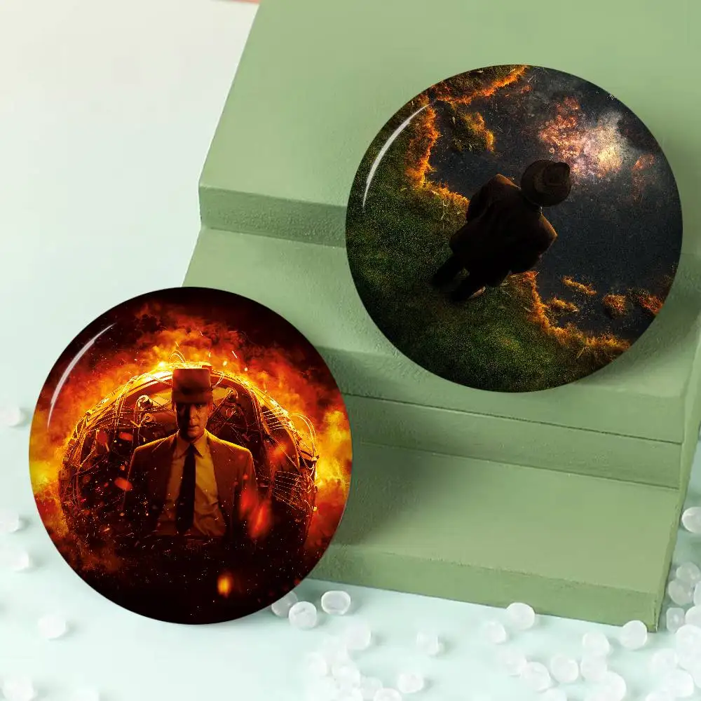 Classic Movie O-Oppenheimer Cartoon Brooches Anime Badge Round Handmade Brooch Lapel Pins Jewelry for Backpack Clothes Gifts