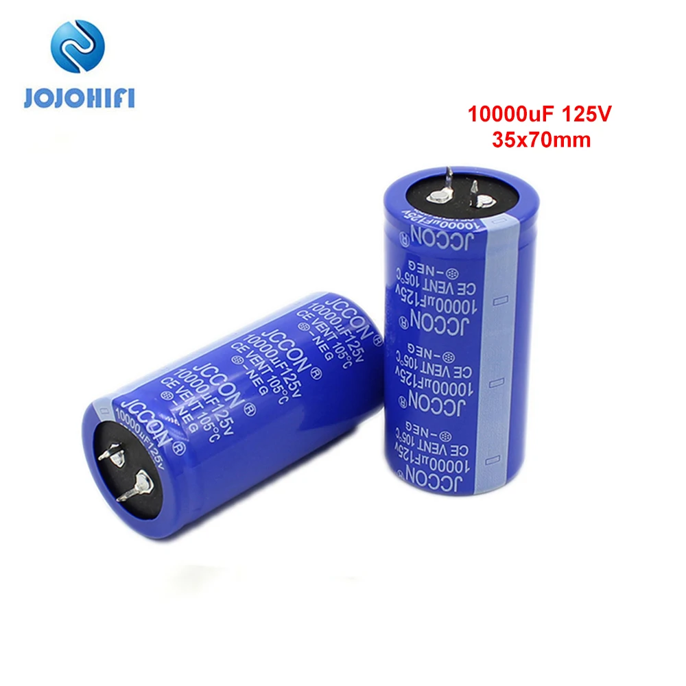 2pcs JCCON 10000uF 125V 35x70mm 105 ℃ Pitch 10mm 125V/10000uF Audio AMP Amplifier Horn Aluminum Electrolytic Capacitors