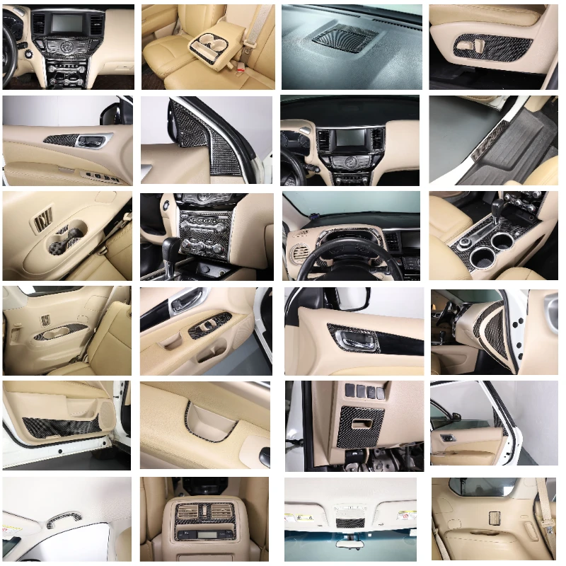 

For Nissan Pathfinder 2013-2018 Soft Carbon Fiber Car Central Control Gearshift Panel Trim Sticker Interior Car Accessories