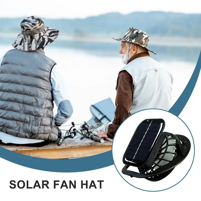

Solar Hat Fan Travel Cooling Fan Hot Weather Hat Accessories Electric Cooling Device For Camping Fishing Cycling Running