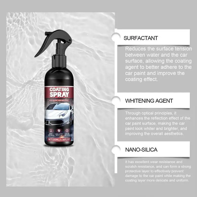 Spray De Limpeza De Revestimento De Carro, Agente Nano Polonês, Cera Rápida, Spray De Polimento Para Tintas E Rodas De Metal