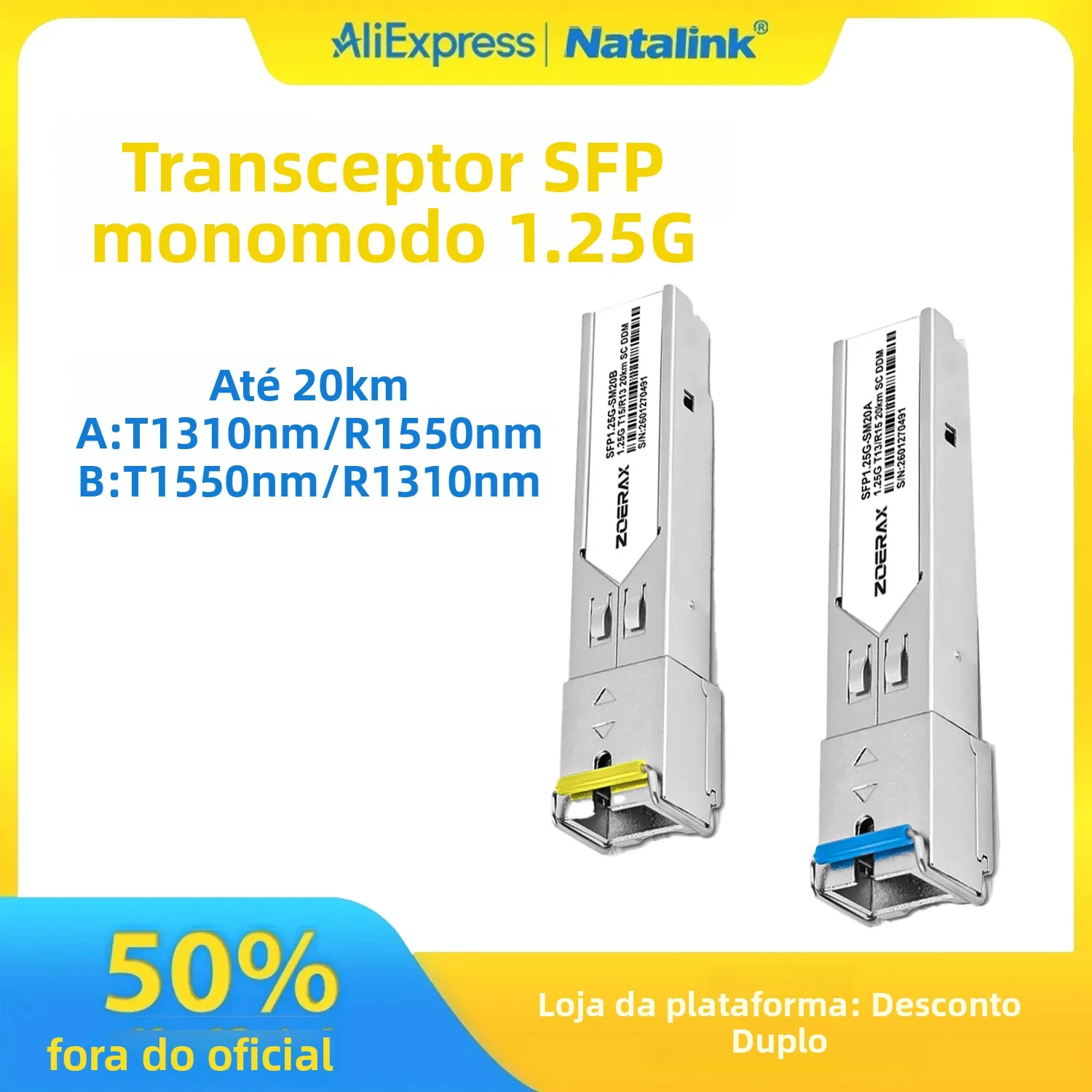 natalink-125g-bidi-sfp-モジュール-20km-1310-1550nm-シンプレックス-sc-smf-ファイバートランシーバー-ddm-ギガビット搭載-cisco-スイッチ対応