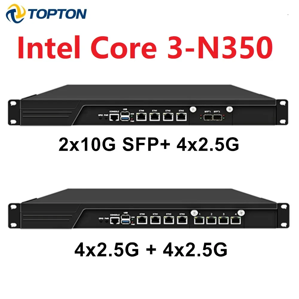 1U Rack Network Firewall Server, 210G SFP+ 42.5G LAN N305 DDR5 MSATA AES-NI PfSense Router Appliance