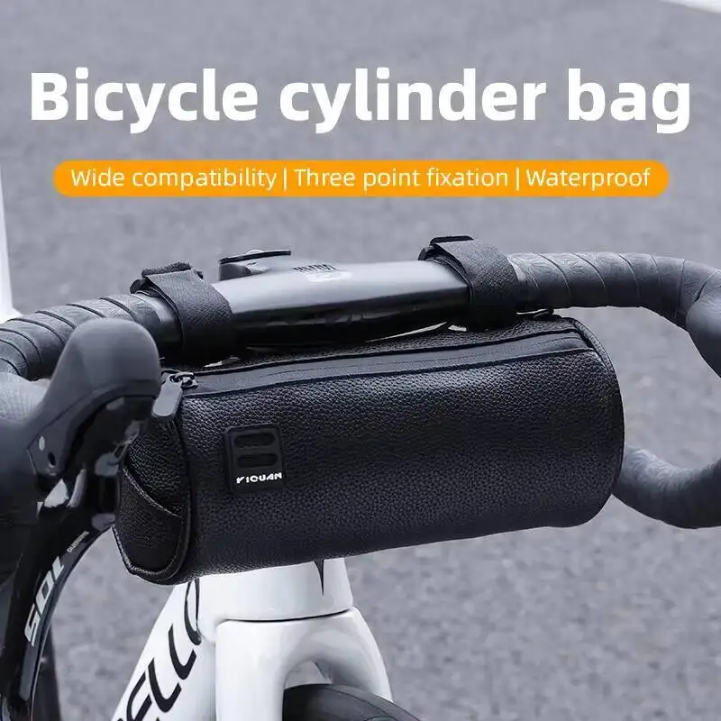 ESLNF Wasserdichte Fahrrad-Lenkertasche, schwarz, mit Schultergurt für Rennrad, Mountainbike, Reisen und Aufbewahrung