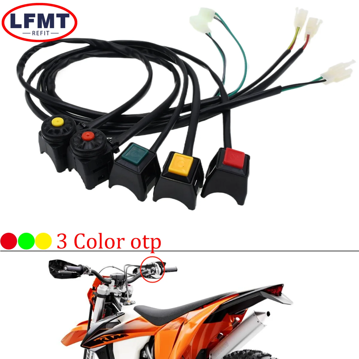 Motorbike ATV/UTV ignition switch Motorcycle accessories Durability Sport Quad Start Horn Control Handle Switches Switch Button