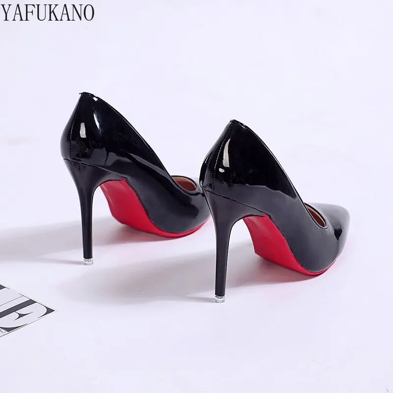 6cm/8cm/10cm Sexy pelle verniciata tacchi alti Stiletto punta a punta scarpe eleganti da festa scarpe da ufficio Comfort Plus Size décolleté da