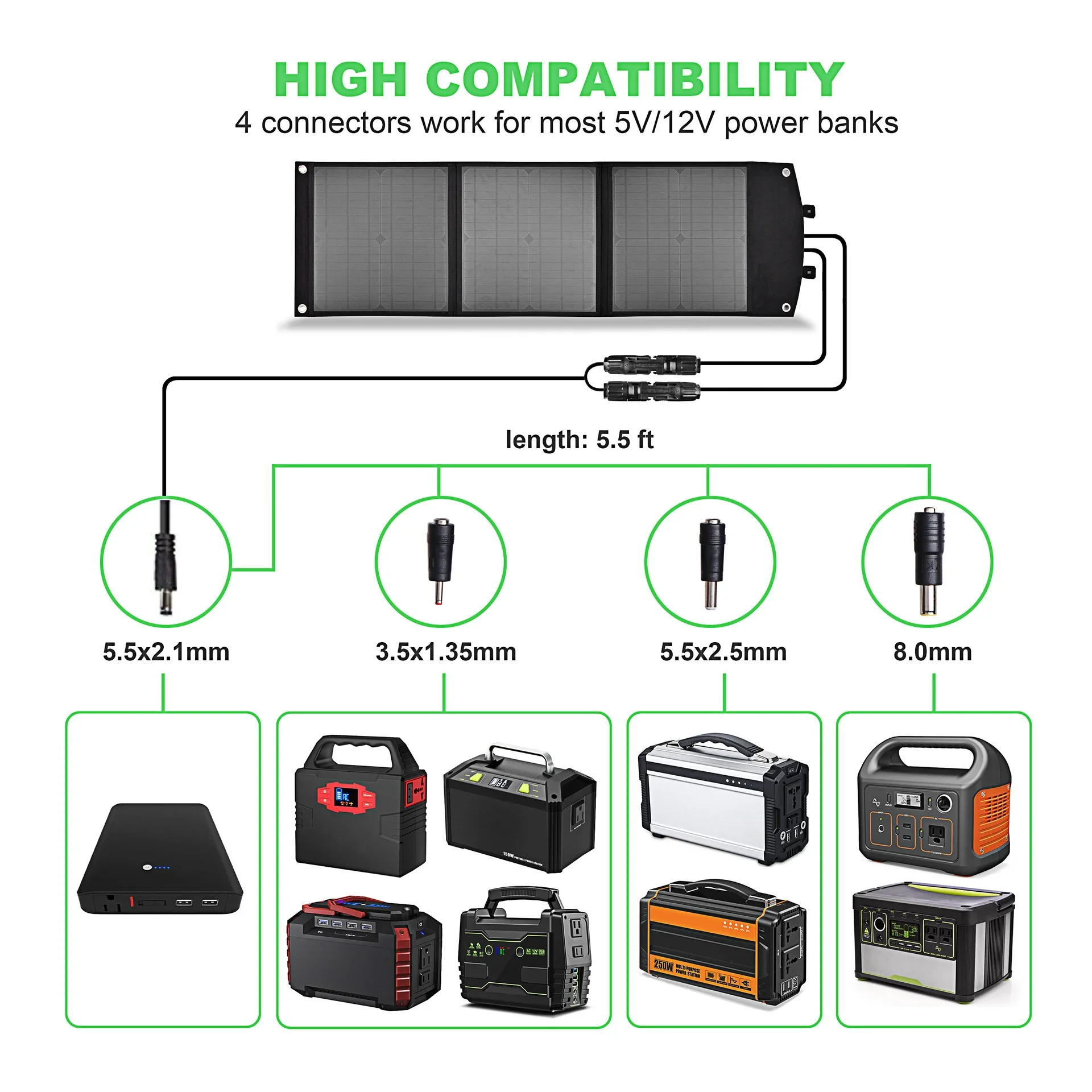 Folding Solar Panel 120W 100W Portable Outdoors Solar Charger for camping